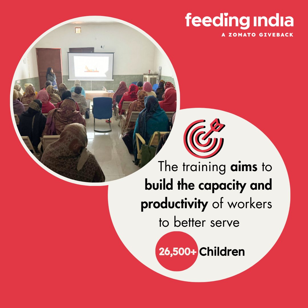 🎯Aimed at achieving better productivity outcomes, Feeding India is facilitating exclusive training programs for 880+ Anganwadi Workers across 📍Kushinagar, Varanasi, and Gurugram. #FeedingIndia #MalnutritionFreeIndia #training #Anganwadi #children