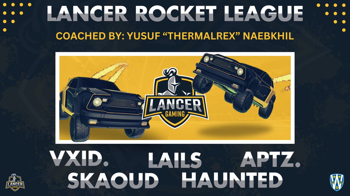 Introducing our Winter 2024 #LancerRL team!

📝Coached by: Yusuf "Thermalrex" Naebkhil

🏎️Harjot "Vxid" Bhamra
🏎️Laila "Lails" Wood
🏎️Liam "Aptz." Keenan
🏎️Saif "Skaoud" Kaoud
🏎️Hunter "Haunted" Thomas

#LanceOnThem