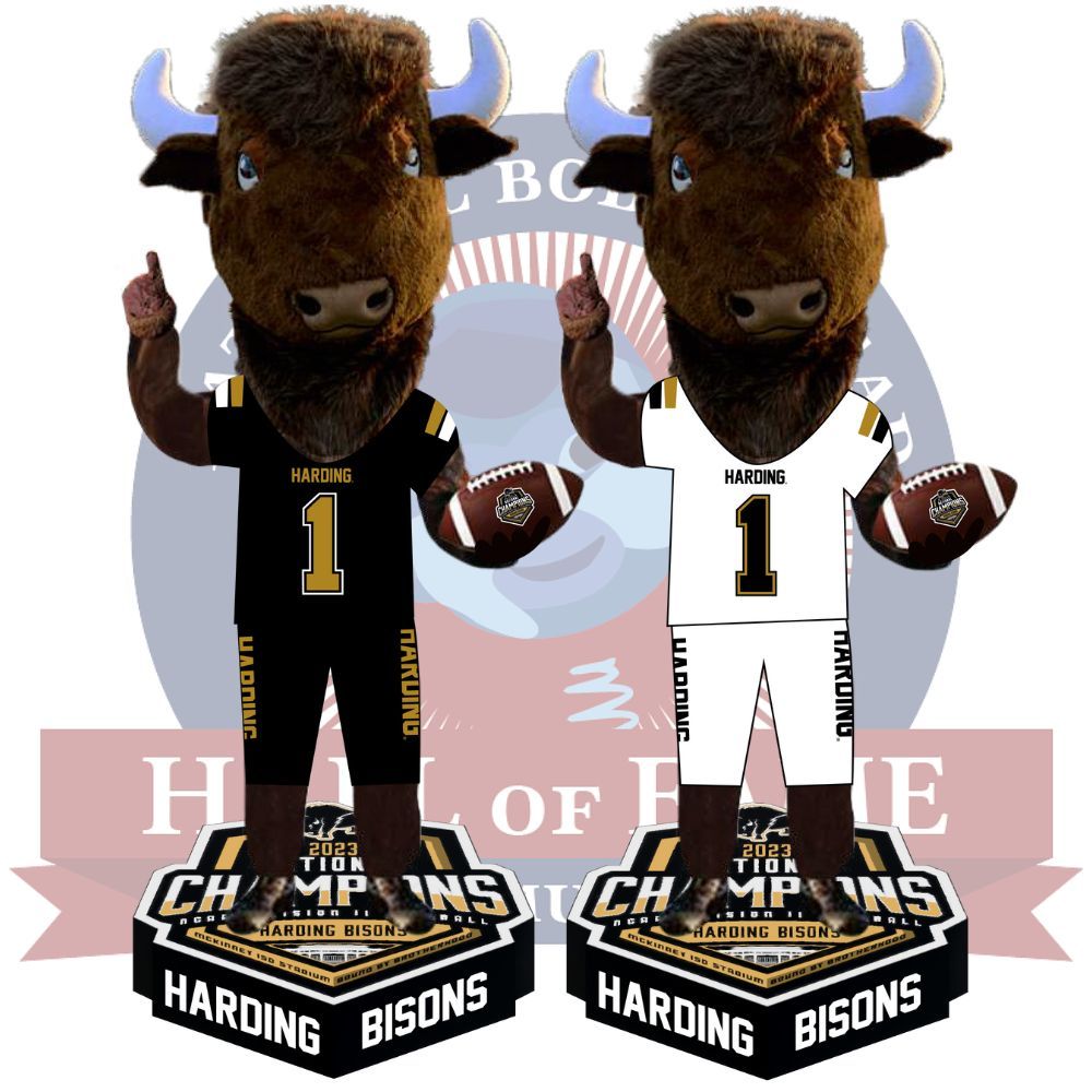 Bison Fans, we have partnered with the @bobbleheadhall to produce a bobblehead commemorating the 2023 @Harding_FB National Championship. Click the link below for more information and to pre-order your bobblehead today! #GOBisons store.bobbleheadhall.com/products/hardi…