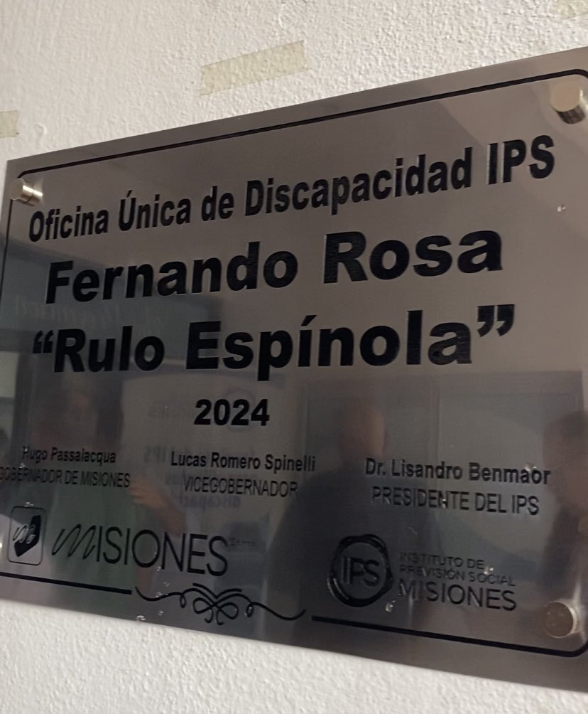 pelinski_ivan92's tweet photo. Hoy inauguramos la Oficina Única de Discapacidad del #IPS en homenaje a Fernando Rosa, “Rulo Espínola”

@passalacquaok 
@gobmisiones https://t.co/5SrOkqEPBu