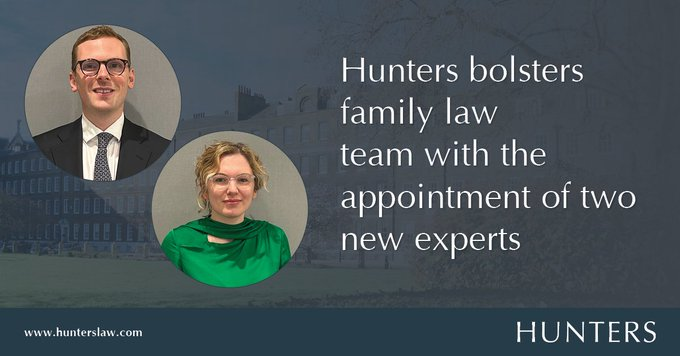 We are thrilled to welcome two fantastic lawyers to our team - rising star Alex Brereton is a specialist in HNW finance claims whilst Dr Maria Wright is a renowned expert on the international movement on children. Read more: hunterslaw.com/hunters-bolste…