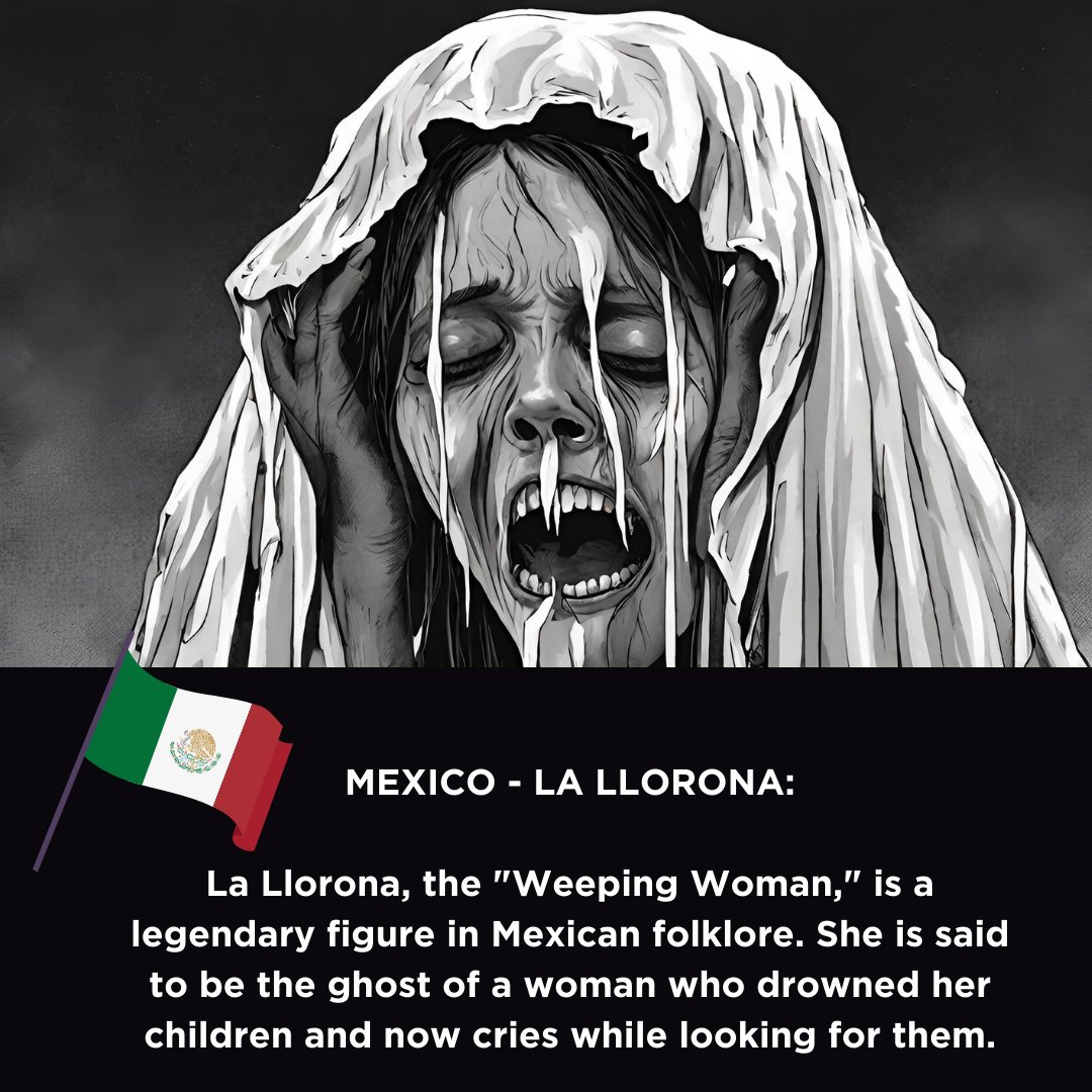 La Llorona's association with darkness stems from the themes of loss, grief, and despair in her legend. Her haunting image of a weeping woman searching for her lost children evokes fear and sadness. loom.ly/qzrcVO0