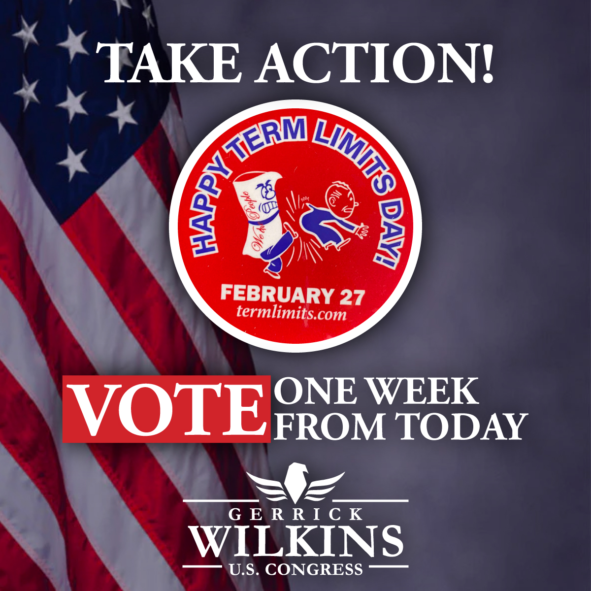 wilkinsforal's tweet image. Happy #TermLimitsDay! If you believe our leaders need to be held accountable, take action one week from today and send a clear message to the incumbent who is seeking a 6th term after PROMISING to serve no more than 5 terms! #termlimits #algop #al06 #alpolitics