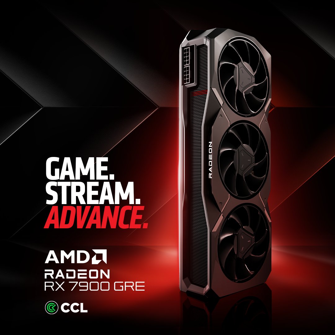 After being limited to a Chinese market exclusive, AMD has finally brought the Radeon RX 7900 GRE to the rest of the world! 🤩✈️ ⚡️AMD RDNA 3 architecture 🙌Future-ready 16GB of GDDR6 memory 👍Advanced raytracing and AI accelerators Get yours today at CCL! 🔥 Shop here 👉…