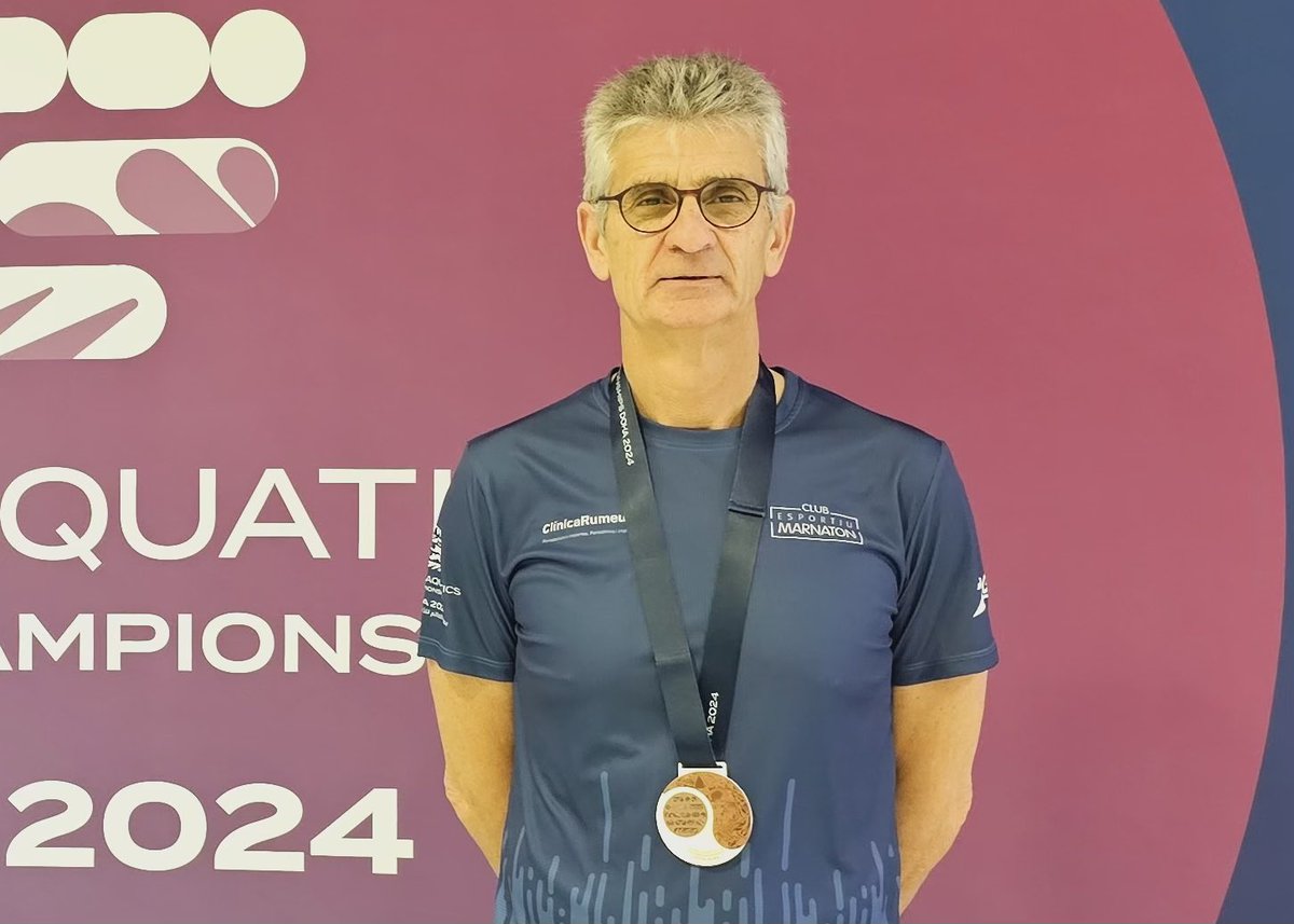 MUNDIAL DOHA 2024 🌍

Oscar Hernández, del <a href="/Marnaton/">marnaton</a>, ha guanyat la medalla de bronze en 200m esquena +65 al Campionat del Món Masters (2:52.90) 👏

#nataciocat #màsters #natació