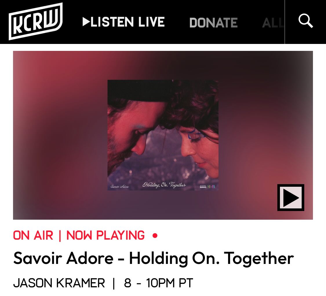 A big thank you to @kcrwkramer @kcrw for playing 'Holding On, Together' this weekend 😊 ✨