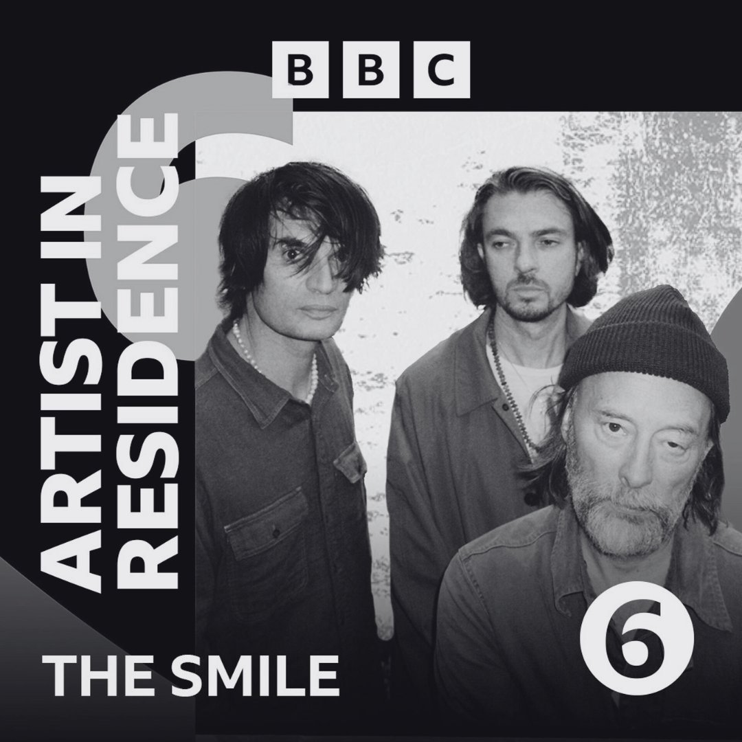 The Smile are Artists in Residence this week at @BBC6Music. Hosting a series of four, hour long radio shows, mixes come from Thom Yorke, Jonny Greenwood and Tom Skinner Listen now: bbc.co.uk/sounds/brand/m…