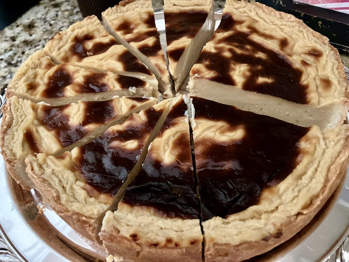 Homemade French vanilla custard tart.
