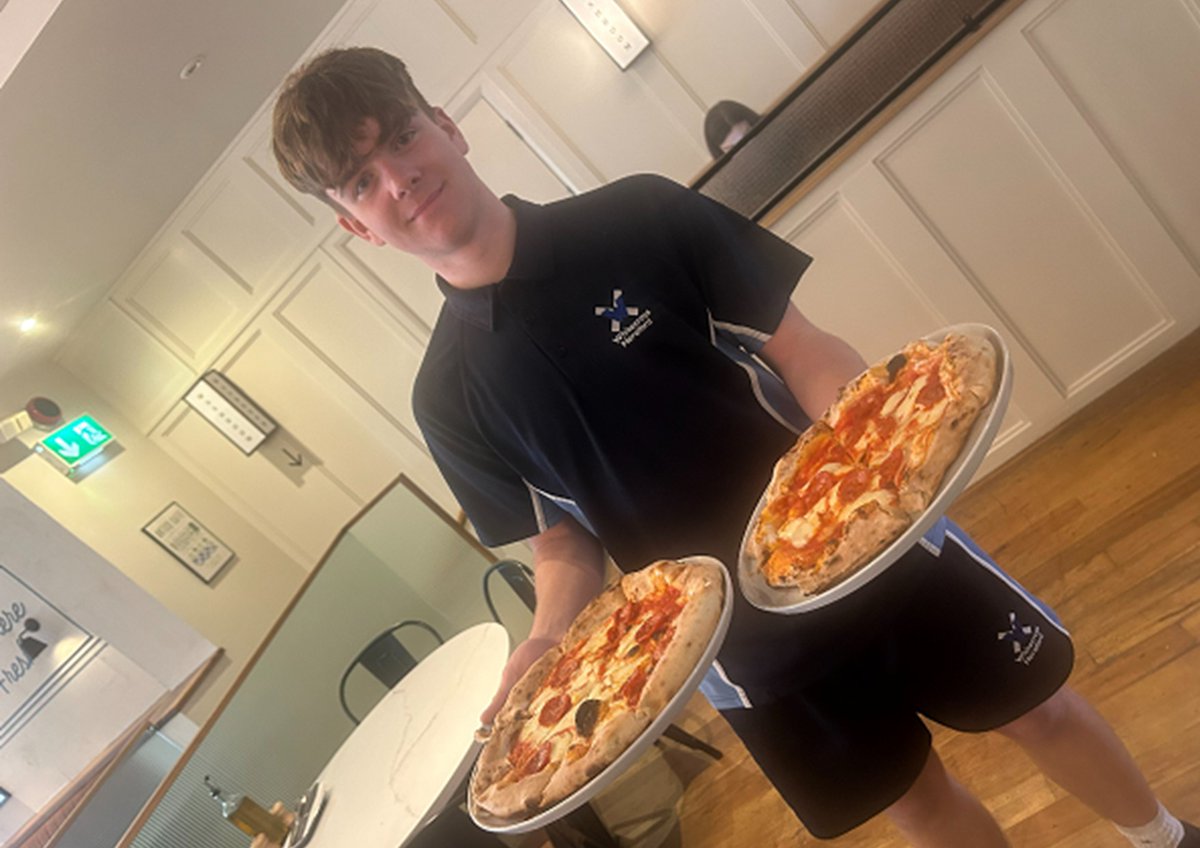 Huge thanks to Dorian Kirk of A Rule of Tum (incl. The Bookshop, Burger Shop &amp; Leaven) for welcoming our students as part of our amazing "Belonging" initiative.
Perfect pizzas every time 🍕😀