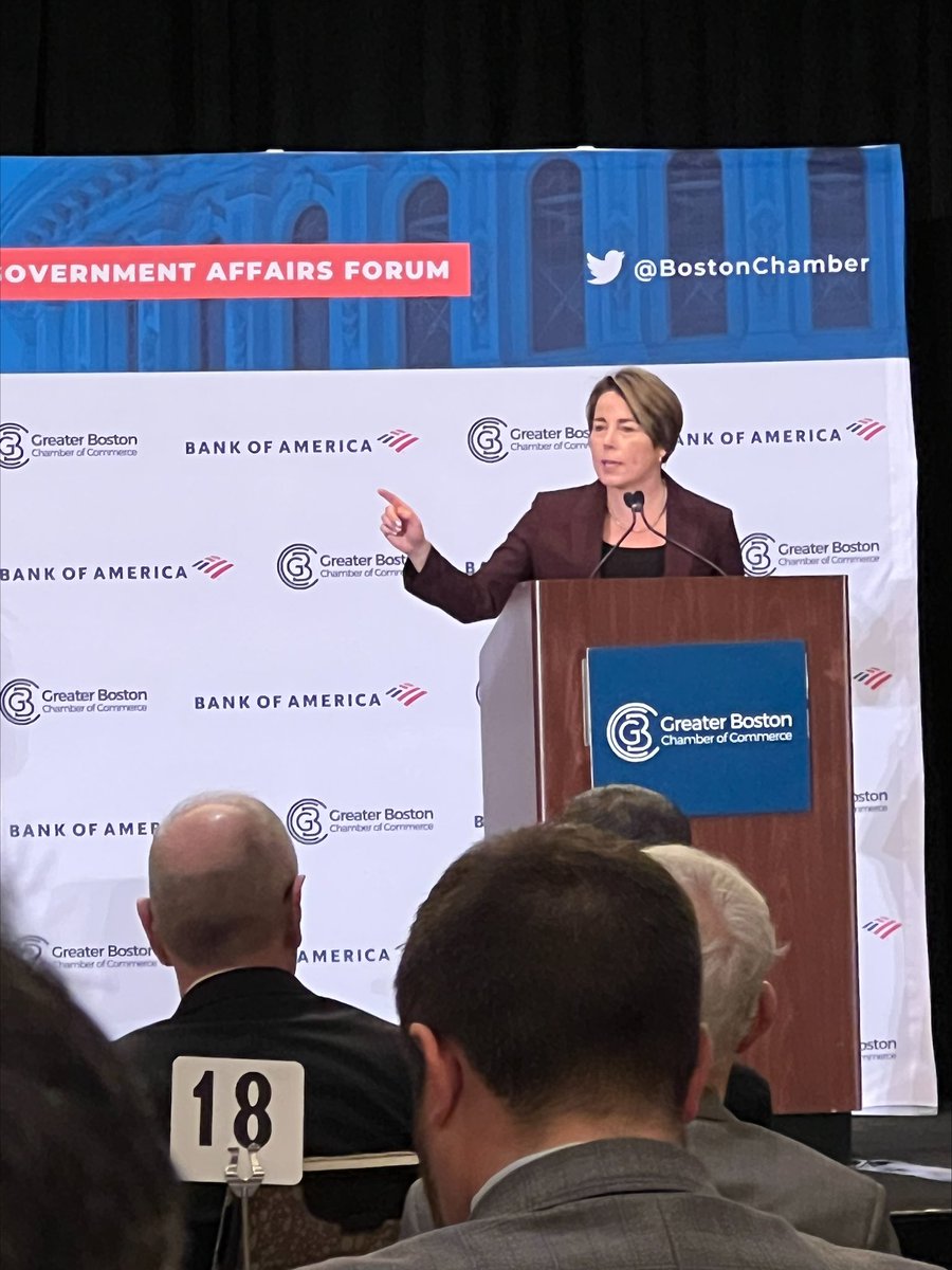 Fresh from the Governor’s Meeting in Washington D.C., <a href="/MassGovernor/">Governor Maura Healey</a> speaks at the <a href="/bostonchamber/">Boston Chamber</a> Government Affairs Forum about the importance of keeping Massachusetts competitive with expanded housing, healthcare, education and economic opportunity #MApoli