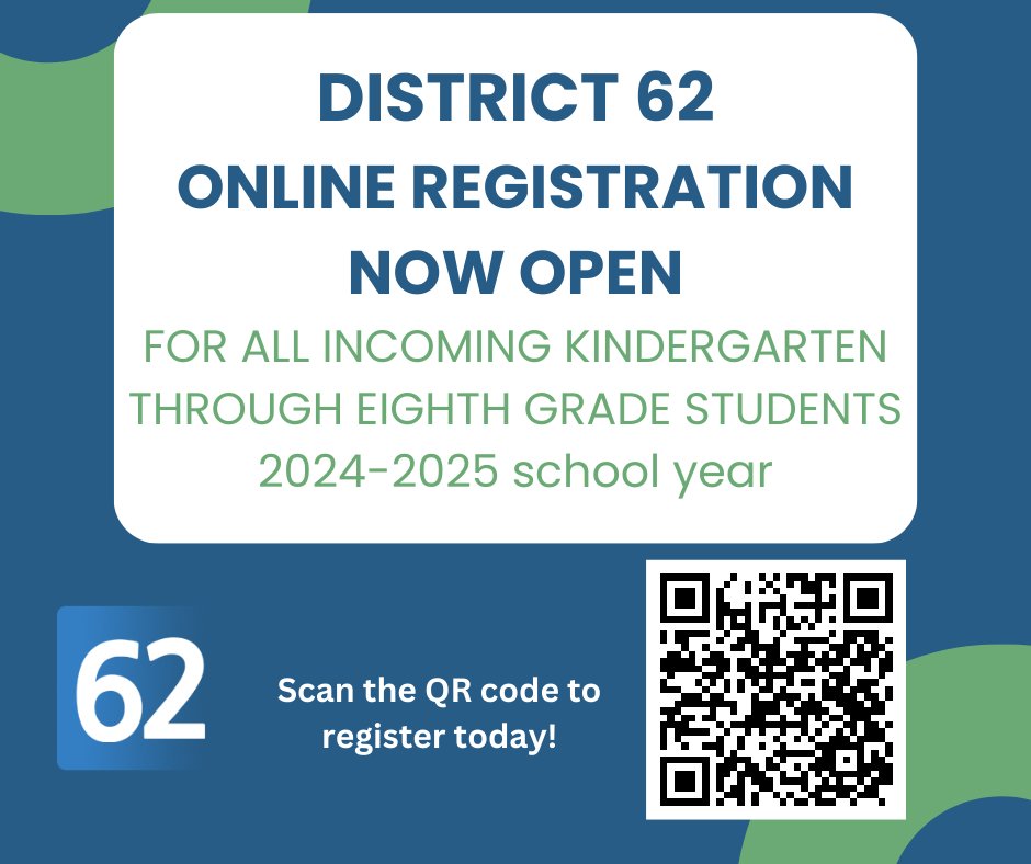 Have you registered yet for the next school year? Online registration is now officially open! Please register through Infinite Campus: d62il.infinitecampus.org/campus/portal/… #62learns #62united For more information, please visit d62.org/enrollment/new…