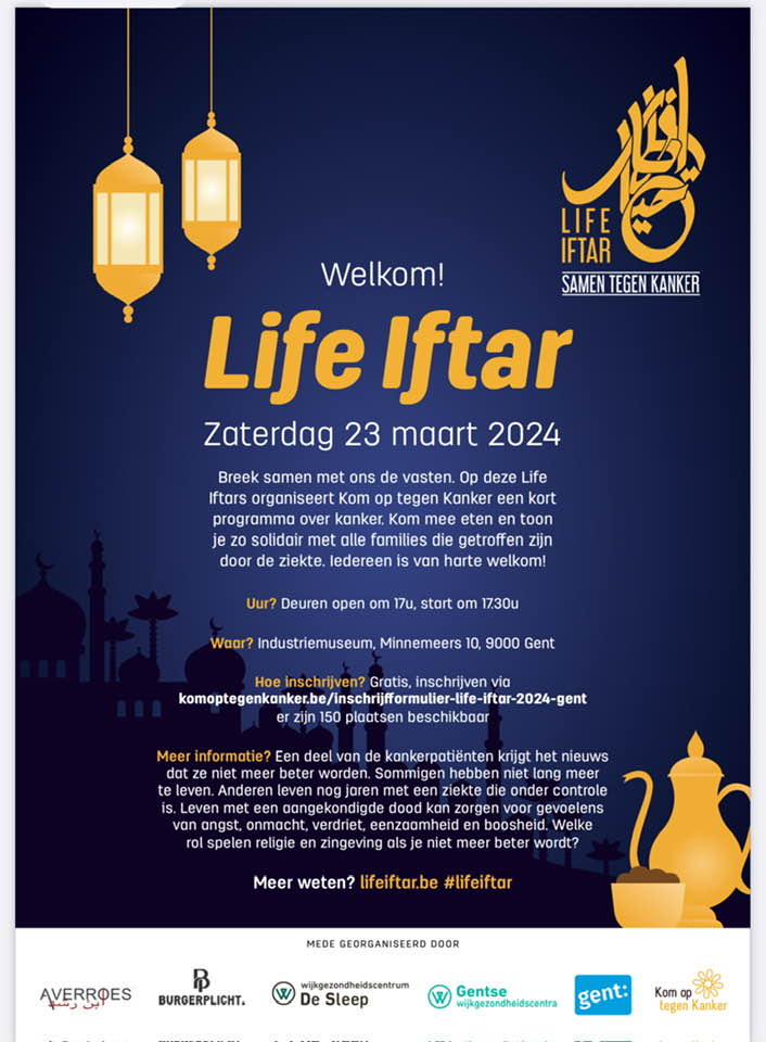 En in Gent... organiseren we ook dit jaar een Life Iftar om kanker bespreekbaar te maken. inschrijven kan via deze link komoptegenkanker.be/inschrijfformu…