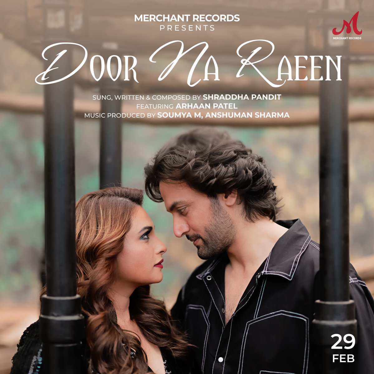 #DoorNaRaeen A musical journey by @shraddhapandit, featuring @arhaanpatel2 Produced by @soumyaM and @anshumonsharma. Releasing Feb 29th on @SlimSulaiman’s YouTube and audio platforms. Stay tuned! 🎶 #MerchantRecords #SalimSulaiman