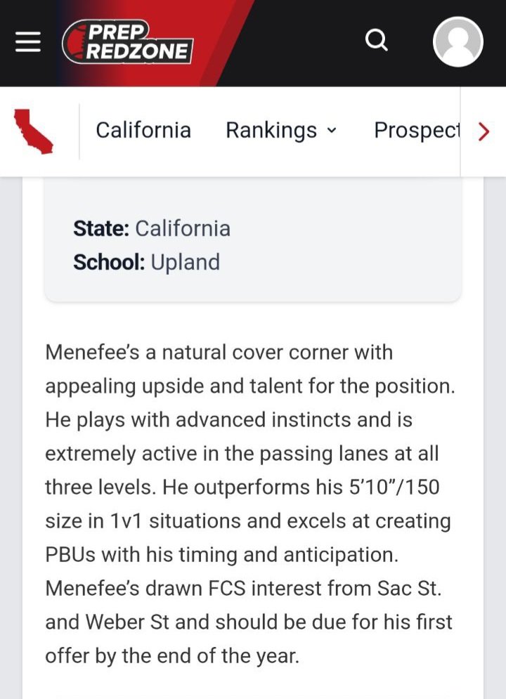 Really appreciate this write-up of my son. Chase Menefee. '25 @upland_fb Keep grinding, kid. @Coachike_db @R_Scott6ix @GregBiggins @CoachCherokee @247Sports @PrepRedzoneCA