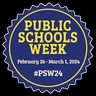 Celebrate the heart of our communities – our public schools! Join us in recognizing Public Schools Week, Feb. 26 - March 1, 2024. Let's showcase the amazing work happening in our schools! ❤️📚 #PSW24 #PublicSchoolProud