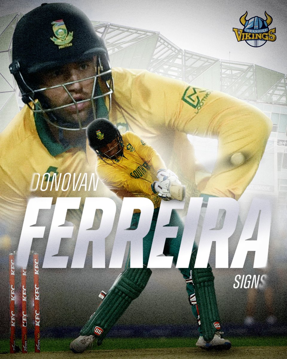 Ferreira Signs🖊️ The Yorkshire County Cricket Club is pleased to announce the signing of Donovan Ferreira for this year's @VitalityBlast. Welcome to Yorkshire Donovan💙 Read more ➡️bit.ly/3UTrI4w #YorkshireFamily