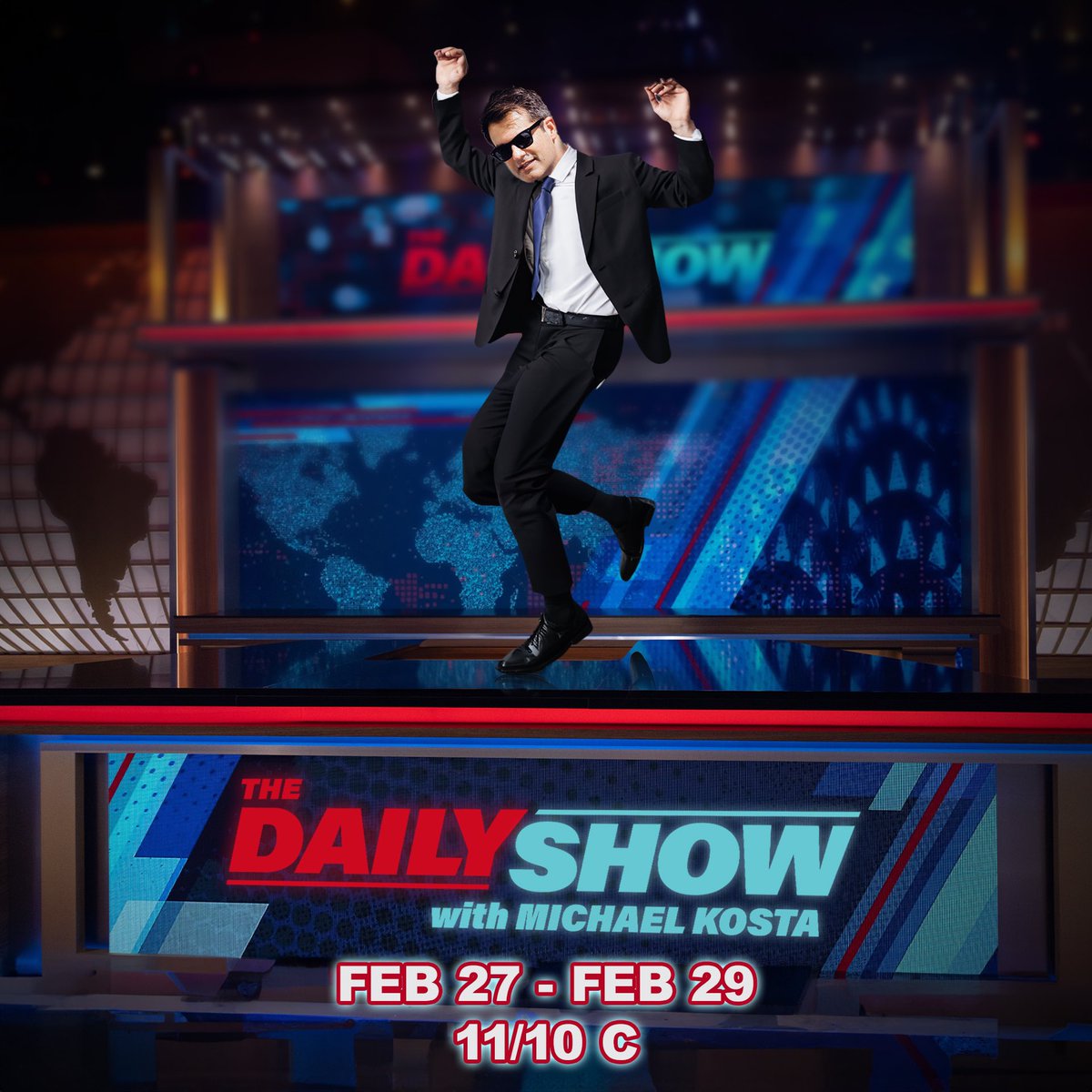 Kosta is back hosting @TheDailyShow tonight through Thursday. Tune in to watch!