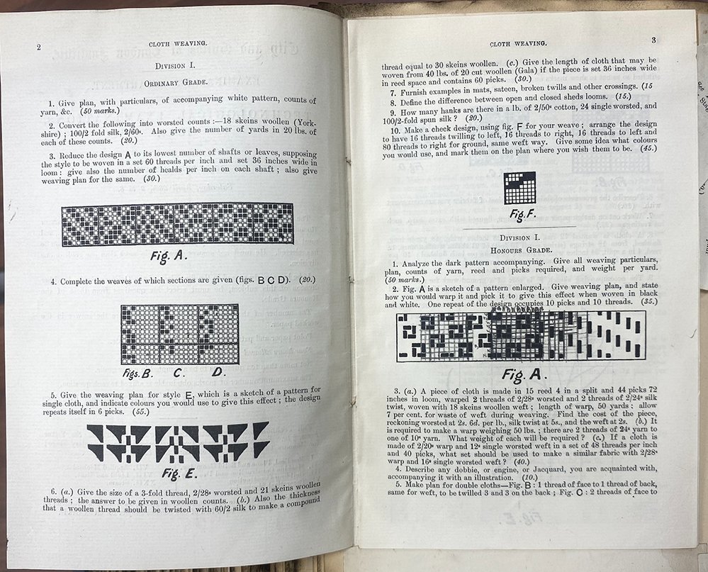 We've been looking at past exam papers from Huddersfield Technical College (one of @HuddersfieldUni's predecessor institutions) - check out this cloth weaving exam from 1894!