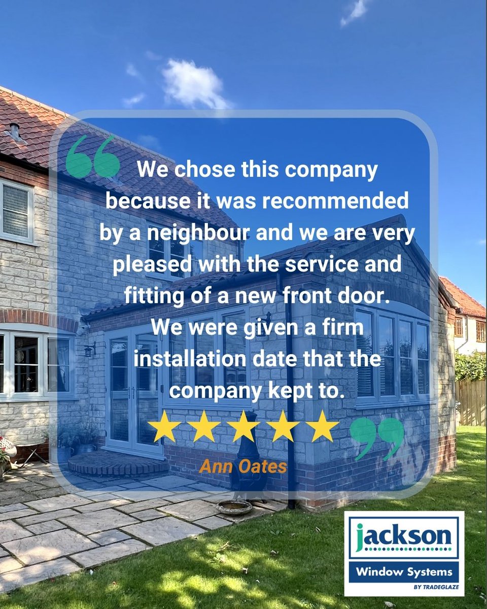 We understand the importance of trusting your home improvement projects to the right company. That's why we're proud to share customer experiences like this one.

Start free quote👇
jacksonwindows.co.uk/double-glazing…