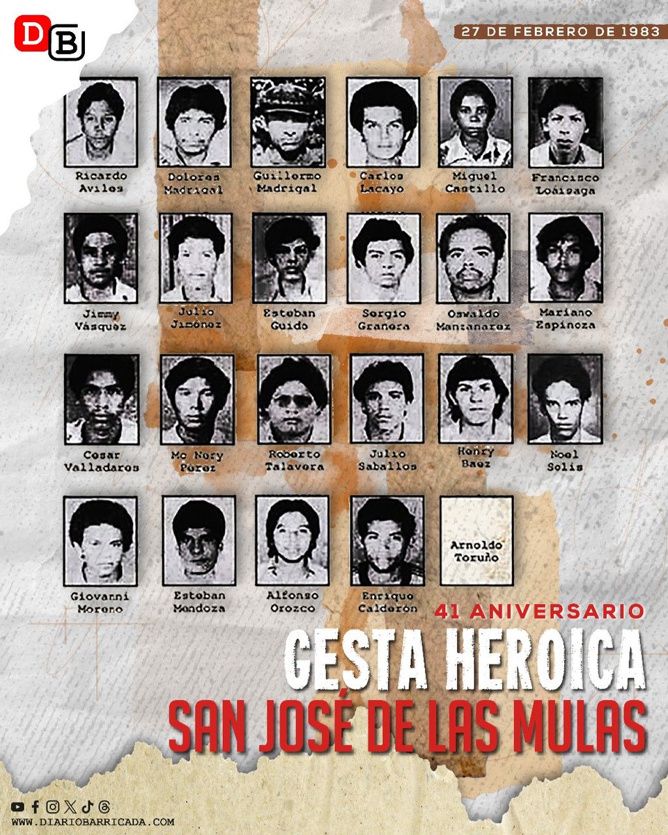 #BarricadaHistoria || Conmemoramos el 41 Aniversario de la Gesta Heroica de San José de Las Mulas San José de las Mulas, Matiguás, Matagalpa, fue el escenario de una de las gestas heroicas de la defensa de la Revolución Popular Sandinista.
