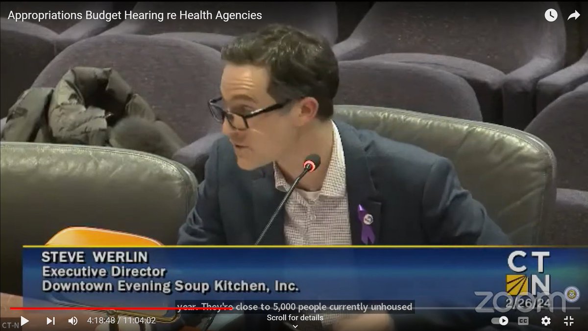 Curious as to what I think about @govnedlamont’s recommended adjustments to the @CTDMHAS & @CTDPH FY25 budgets?  My testimony at last night’s CGS Appropriations hearing:
youtube.com/watch?v=3ZehGM…
@CCEHtweets #endhomelessness #fundthefrontline #harmreduction #overdoseresponse