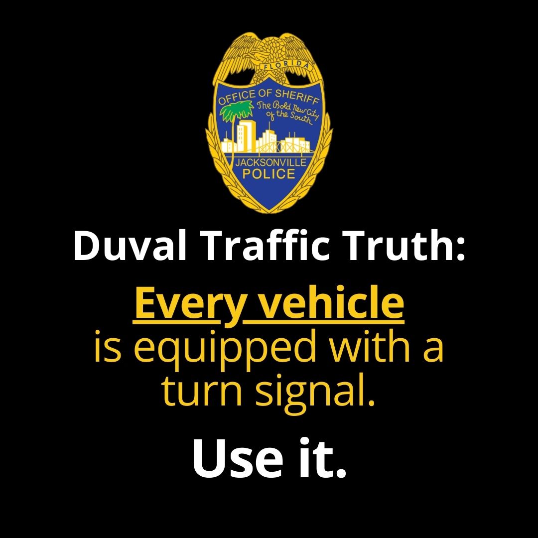 JSOPIO's tweet image. This may come as a surprise to some, but did you know...

Every vehicle is equipped with a turn signal.

#Traffictruths #TrafficTuesday #YourJSO #JaxSheriff #DriveSafely