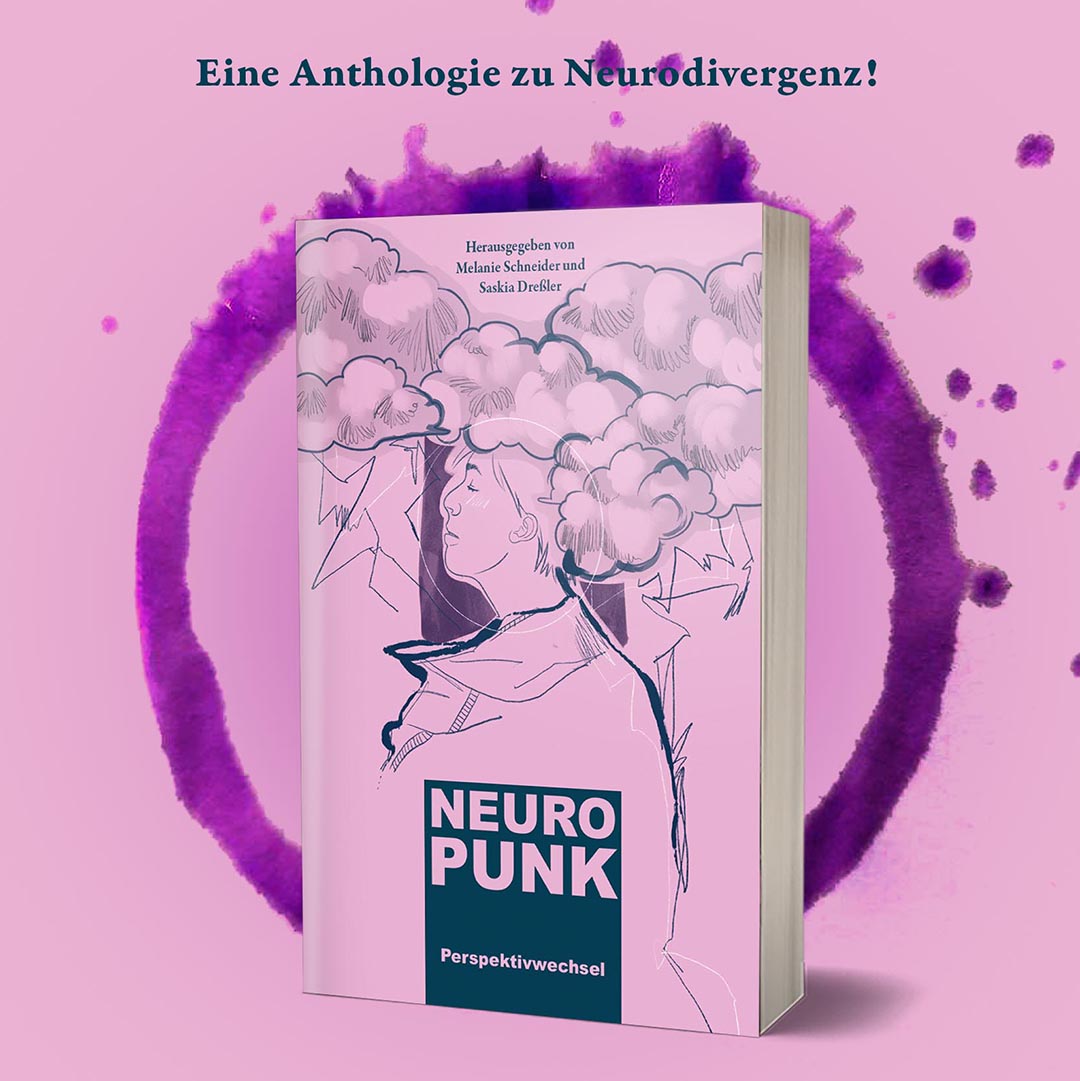 Taaadaaaaa! Da ist es in voller Größe: unser kleines Kunstwerk, das in Zusammenarbeit mit Ani Koshka entstanden ist. Das "#Neuropunk"-Cover!

Seid ihr schon so aufgeregt wie wir? In Kürze könnt ihr die Anthologie vorbestellen. Erscheinungstermin ist der 08.03. 💜

#Neurodivergenz