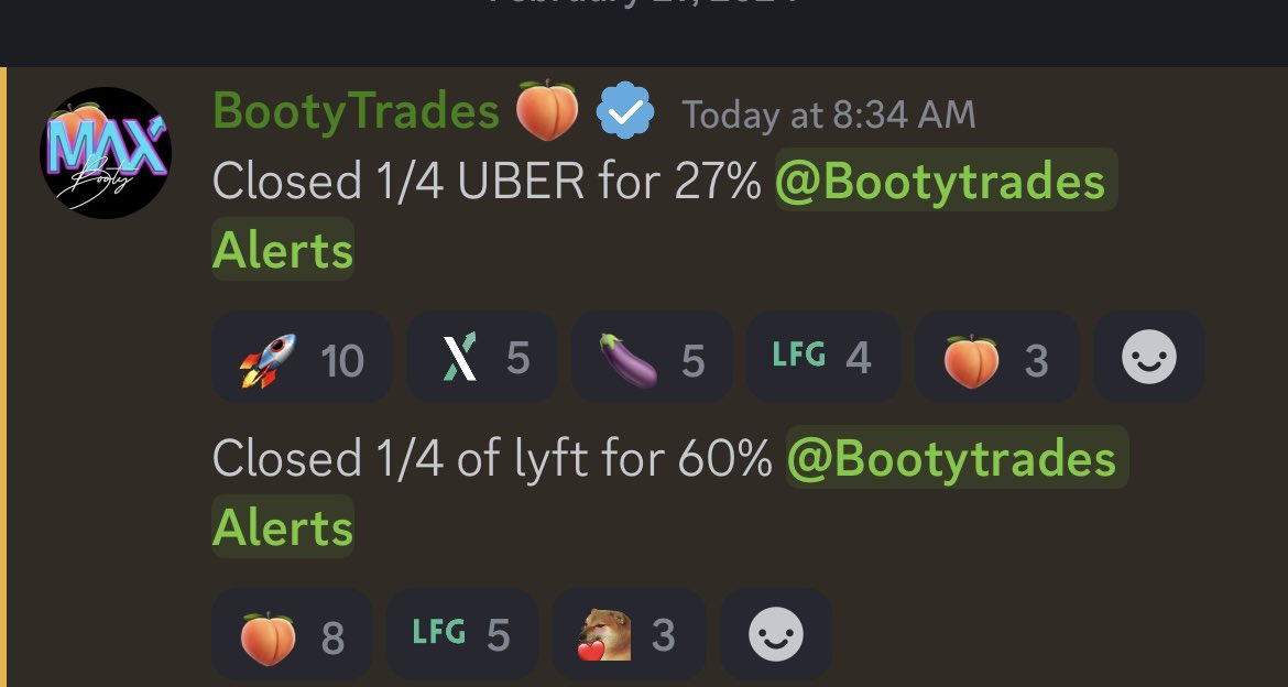 TradesBooty's tweet photo. Congrats if you swung $UBER &amp; $LYFT with us! https://t.co/AjFRCCYL0H
