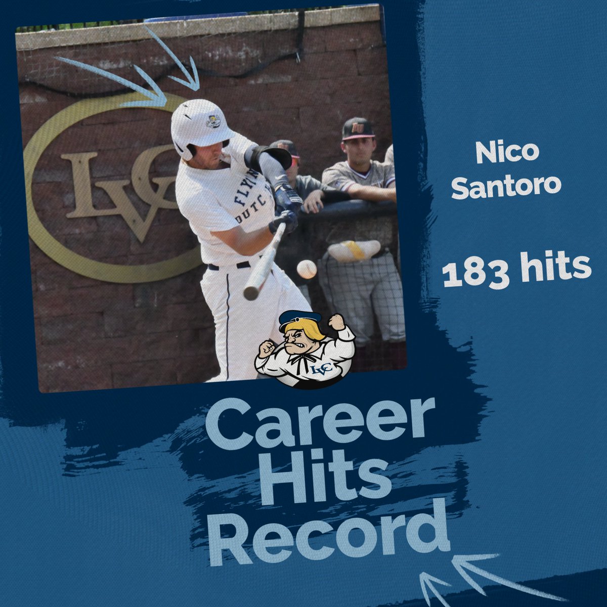 LVC Athletics (@lvcathletics) on Twitter photo Huge congratulations go out to Nico Santoro for breaking the <a href="/LVCBaseball/">LVC Baseball</a> career hits record on Sunday with his four hits at Shenandoah! The shortstop passed the former record of 180 held by John Mentzer!
#GoDutchmen
#lvcbase
#d3baseball Huge congratulations go out to Nico Santoro for breaking the <a href="/LVCBaseball/">LVC Baseball</a> career hits record on Sunday with his four hits at Shenandoah! The shortstop passed the former record of 180 held by John Mentzer!
#GoDutchmen
#lvcbase
#d3baseball