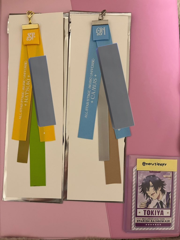 nerusleepy's tweet photo. @1 【交換】うたプリ ASSMU 特典 リボンストラップ

譲）那月、カミュ
求）音也、トキヤ

郵送にて交換希望です。
お一つからでもお気軽にお声掛けください。 https://t.co/aivgm1wAiE