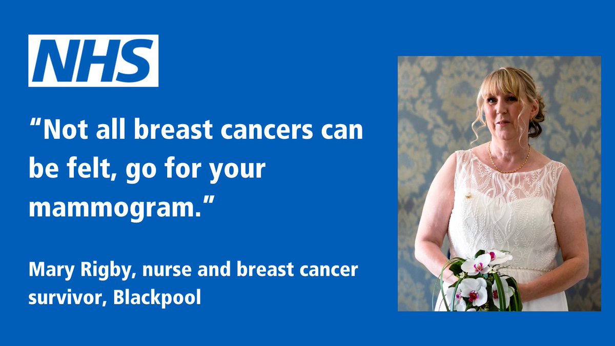 Mary, a nurse from Blackpool was diagnosed with cancer following a mammogram. Now, she's urging everyone who's invited for a breast screening to attend even if they have no signs or symptoms of cancer. Find out more about Mary's story...rb.gy/me3ggn