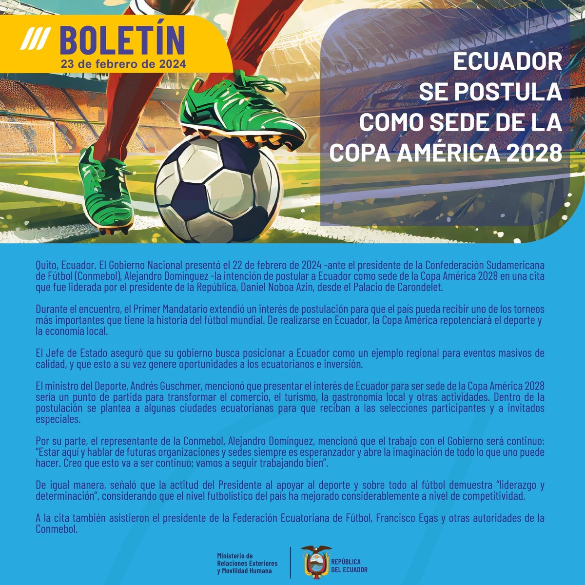 EmbajadaEcuSui's tweet photo. Noticias positivas para el Ecuador. https://t.co/iEBVWix52t