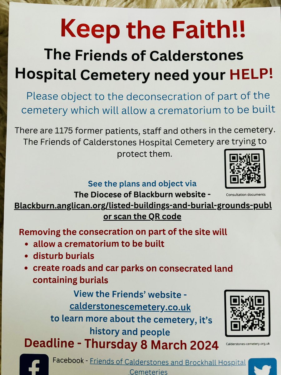 So dedicated were staff who looked after the vulnerable at Calderstones Hospital Cemetery that they too chose to be buried there.  Help our campaign and write to the Bishop to halt de consecration
#ActuallyAutistic 
@TheCalderstones 
@farsleyrehoboth 
 @FCBHCLancs 
@JesmondOf