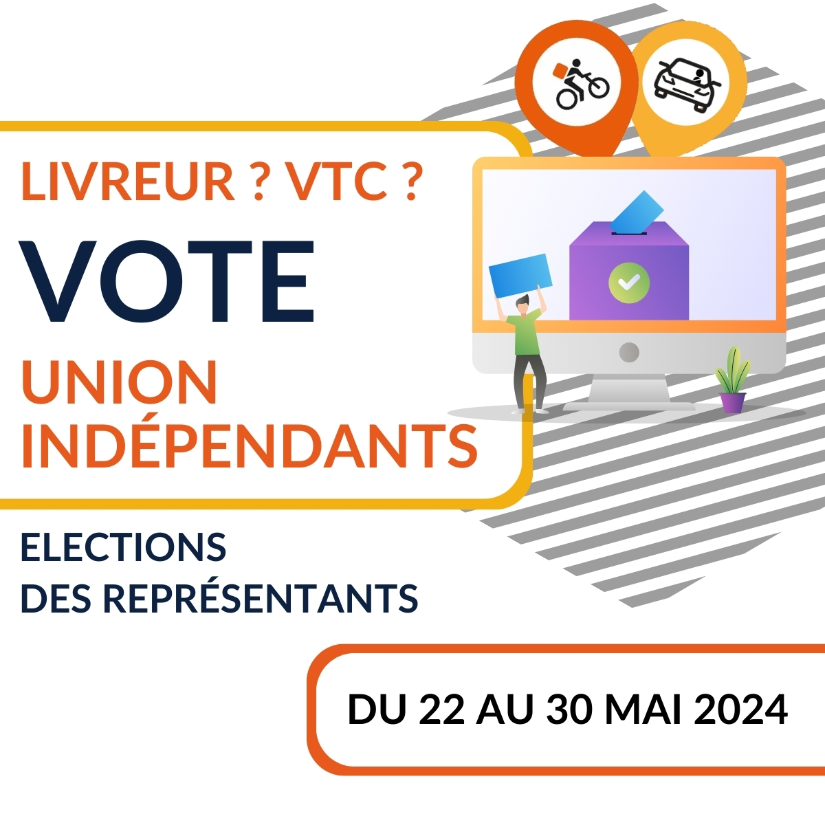 Nous sommes fiers d'annoncer que nous candidatons à nouveau aux prochaines élections #VTC et #livreurs. Nous voulons continuer de lutter pour une reconnaissance réelle de leur indépendance et une meilleure rémunération. Votre soutien peut tout changer. #Elections #ARPE