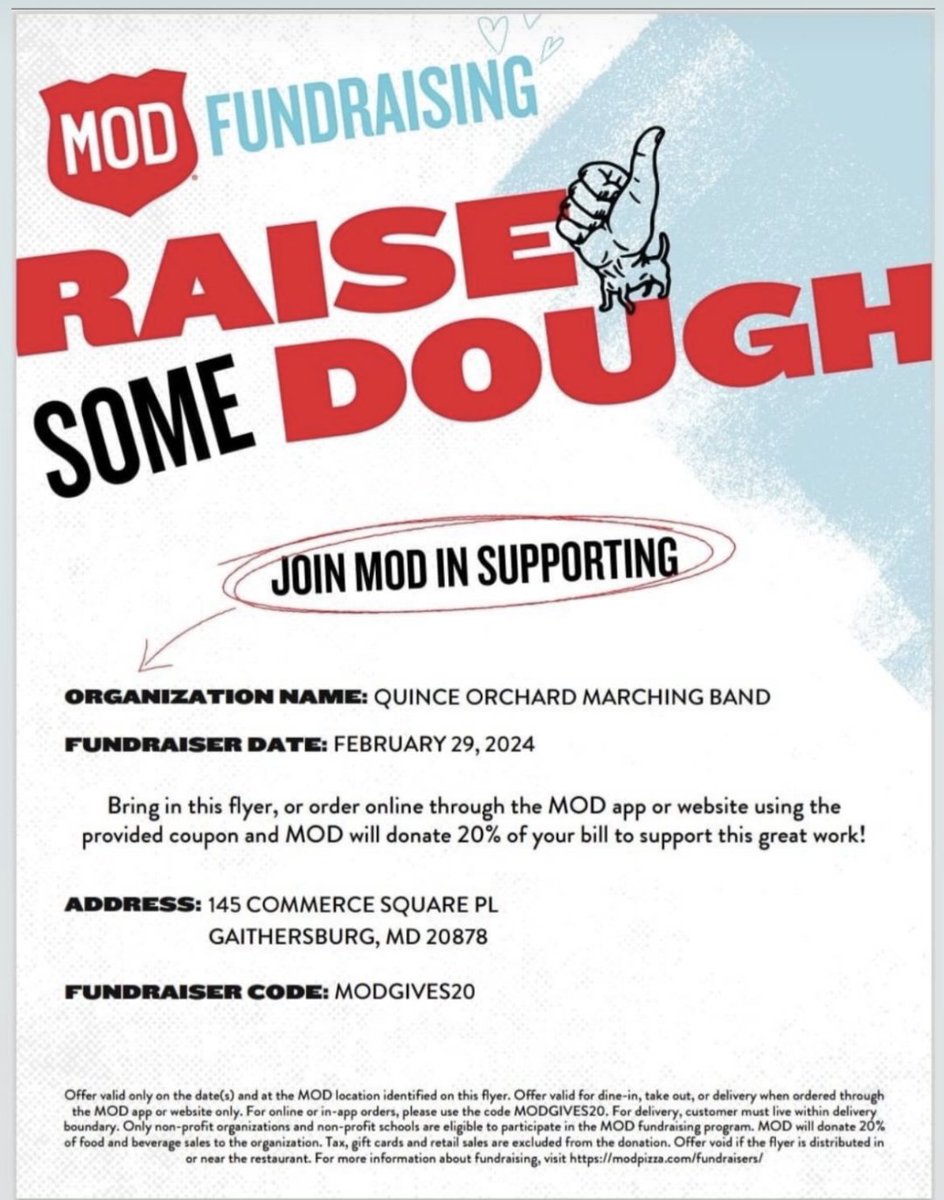 Hey <a href="/QOBands/">Cougar Bands</a>  <a href="/QOBoosters/">Quince Orchard Boosters</a> ! Come have some pizza with us this week!  Leap Day too!