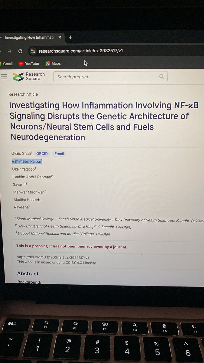 RahimeenRa1996's tweet photo. Just released years of research work on:

Investigating How Inflammation Involving NF-κB Signaling Disrupts the Genetic Architecture of Neurons/Neural Stem Cells and Fuels Neurodegeneration

#MedTwitter  #Neurology #Match2024 #IM https://t.co/DKm8UMhH3X
