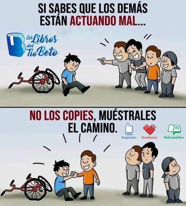 Buenos días, No imites el fallo, sé el cambio: tu acción correcta es el mensaje más poderoso. Copiarás los fallos que ves o serás el ejemplo que el mundo necesita? 🙂🫱🫲 #FelizMartes