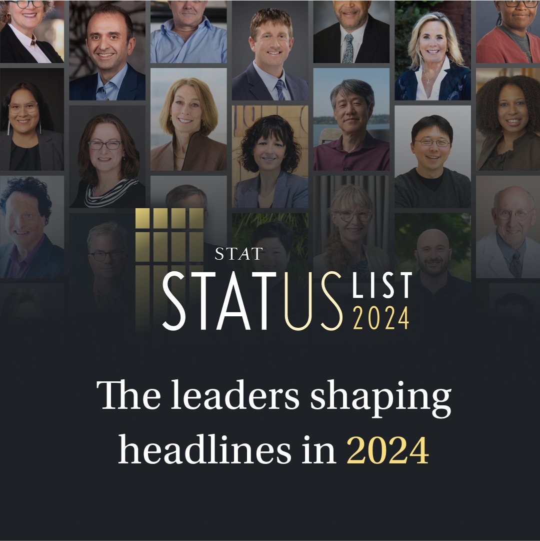 Just out: The 2024 #STATUSList. 50 standout individuals in health, medicine, and the life sciences based on months of deliberations by our editorial staff.
statnews.com/status-list/20… via <a href="/statnews/">STAT</a>