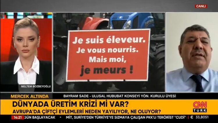 Avrupa’da yaygınlaşan çiftçi eylemlerini @cnnturk’ te değerlendirdik. Eylemlerin; enerji ve girdi maliyeti artışı, AB’ne Ukrayna’dan ve Güney Amerika’dan ucuz tarımsal ürün girişi ile Yeşil Mutabakat kapsamında yapılan düzenlemelerle ilişkisini açıkladık @bozbeyogluu @UHKonseyi