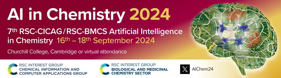 1 month left to submit Oral Abstracts: 7th @RSC_BMCS /RSC-CICAG #ArtificialIntelligence in #Chemistry 16-18/09/24 Abstract Deadlines: Talks 12/04, Posters 03/05. rscbmcs.org/events/aichem7/ #AI #MachineLearning #ML #DataScience #MachineIntelligence #Data #Science #AIChem24