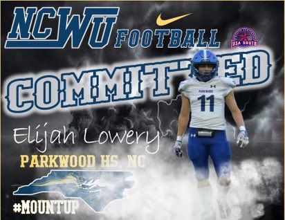 Elijah Lowery (@elijahlowery17) on Twitter photo I’m beyond blessed to be given the opportunity to play at the next level. Thank you <a href="/Aeonblake12/">Aeon A Blake</a> <a href="/Coach_Filkovski/">Jeff Filkovski</a> for this chance. With that being said I’m 100% committed to <a href="/NCWesleyanFB/">NC Wesleyan Football</a> #MOUNTUP <a href="/Samxmobley/">Sam Mobley</a> <a href="/ParkwoodFB/">Parkwood Football</a> I’m beyond blessed to be given the opportunity to play at the next level. Thank you <a href="/Aeonblake12/">Aeon A Blake</a> <a href="/Coach_Filkovski/">Jeff Filkovski</a> for this chance. With that being said I’m 100% committed to <a href="/NCWesleyanFB/">NC Wesleyan Football</a> #MOUNTUP <a href="/Samxmobley/">Sam Mobley</a> <a href="/ParkwoodFB/">Parkwood Football</a>