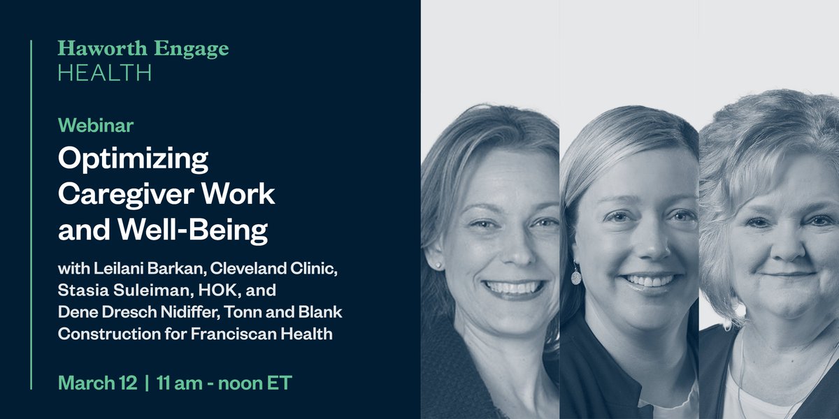 #HaworthEngage is live Tuesday, March 12, 11 am – noon ET! Join a panel of healthcare design experts for an engaging conversation about team space environmental qualities and affordances that help caregivers flourish. Register: haworth.eventbuilder.com/event/81934