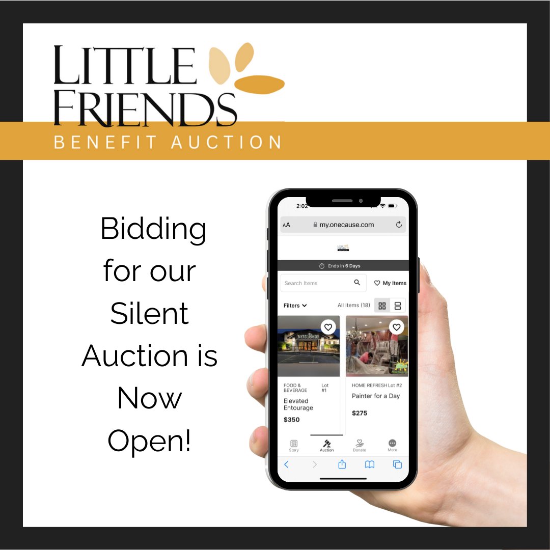 Little Friends (@littlefriendsil) on Twitter photo We're excited to announce that <a href="/LittleFriendsIL/">Little Friends</a> 2024 Annual Benefit Auction’s silent auction is now live, and we invite you to participate in this fantastic opportunity to bid on some amazing items while supporting a great cause. Visit our event website, bit.ly/3OYM4Wq We're excited to announce that <a href="/LittleFriendsIL/">Little Friends</a> 2024 Annual Benefit Auction’s silent auction is now live, and we invite you to participate in this fantastic opportunity to bid on some amazing items while supporting a great cause. Visit our event website, bit.ly/3OYM4Wq