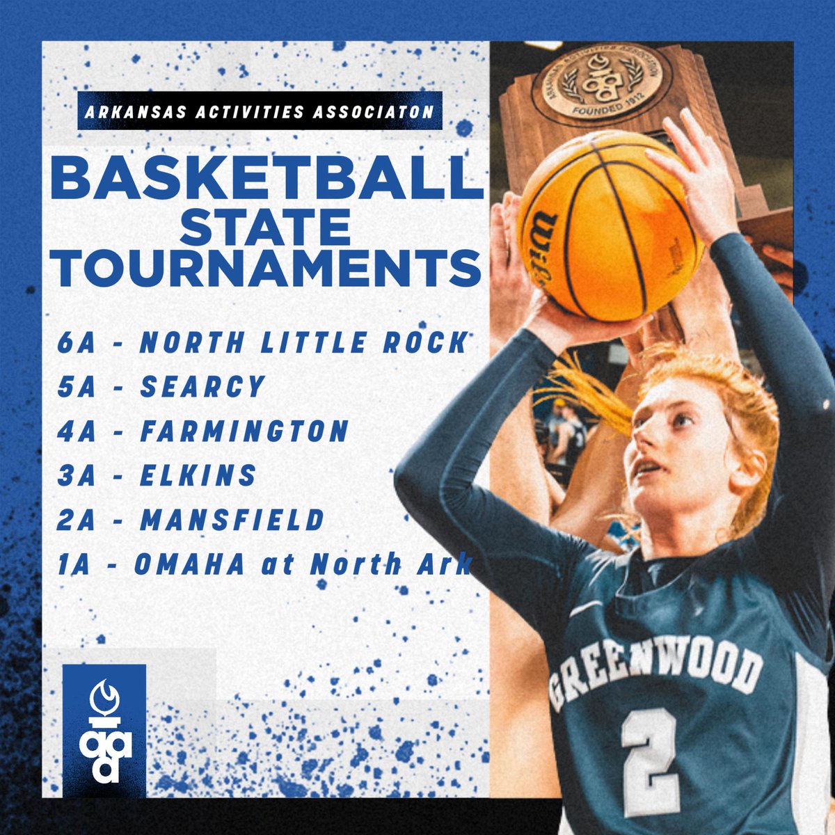 STATE TOURNAMENTS START TODAY! Good luck to the teams competing this week as the march toward a basketball title continues! Games tip at 1pm in 5A, 3A, 2A & 1A and at 4pm in 6A & 4A. Get out and support these student-athletes and coaches! Tickets: gofan.co/app/school/AAA