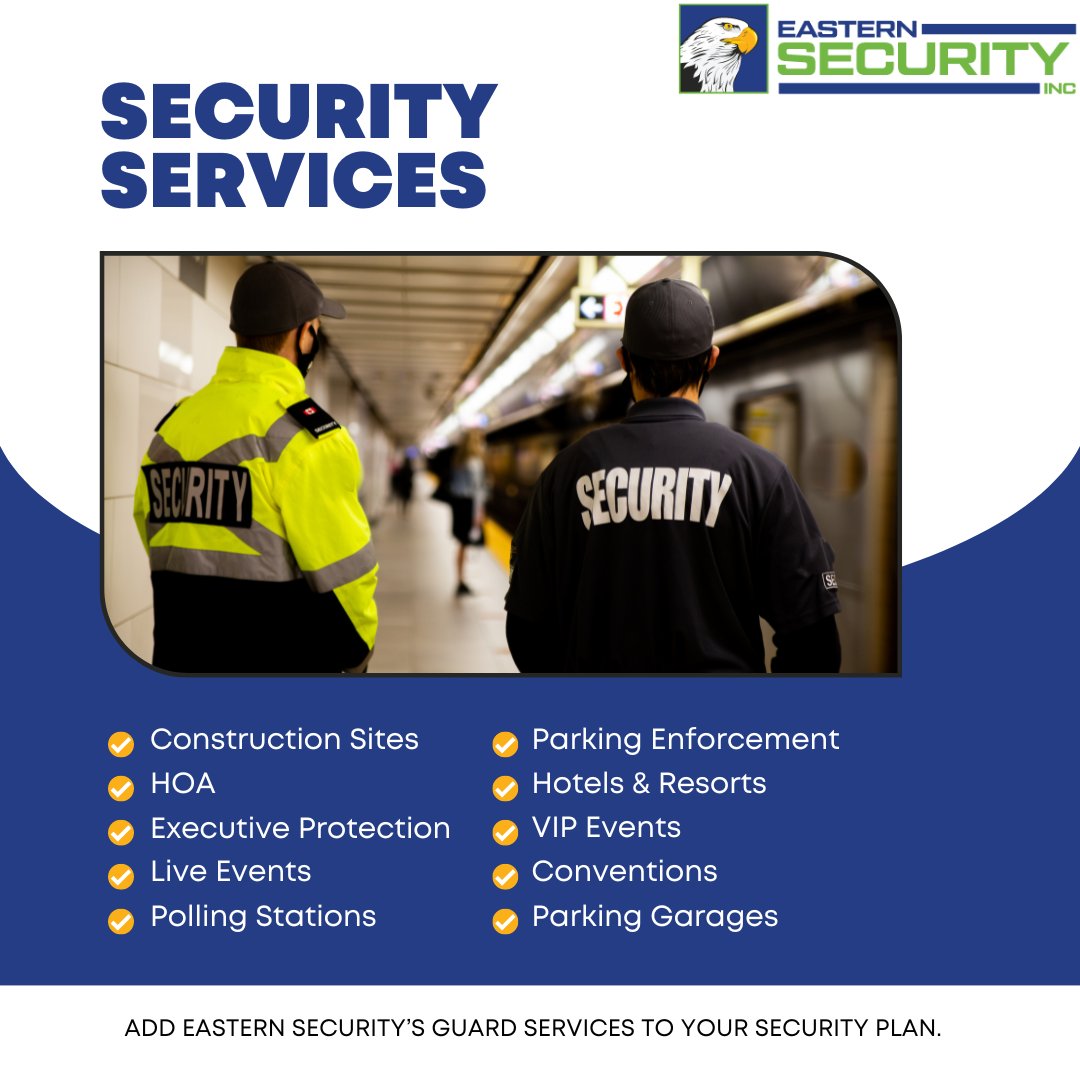 Learn more about the services we offer by visiting our website at eastern-security-inc.com
