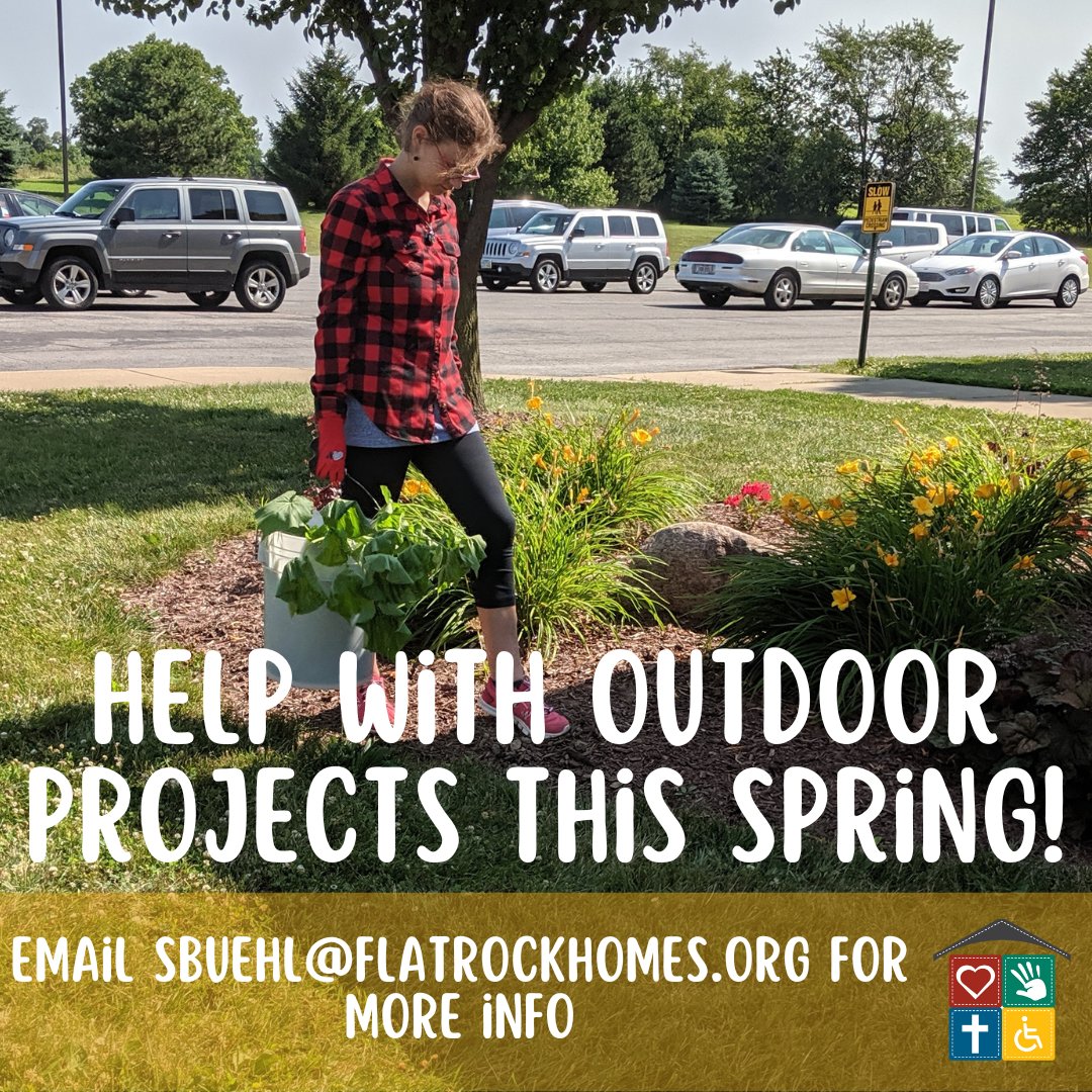 This spring we're going to have loads of projects we need help with!

If you're interested in helping pull weeds, wash windows, and more, email sbuehl@flatrockhomes.org.

#VolunTuesday #FlatRockHomes #GivingEveryTuesday