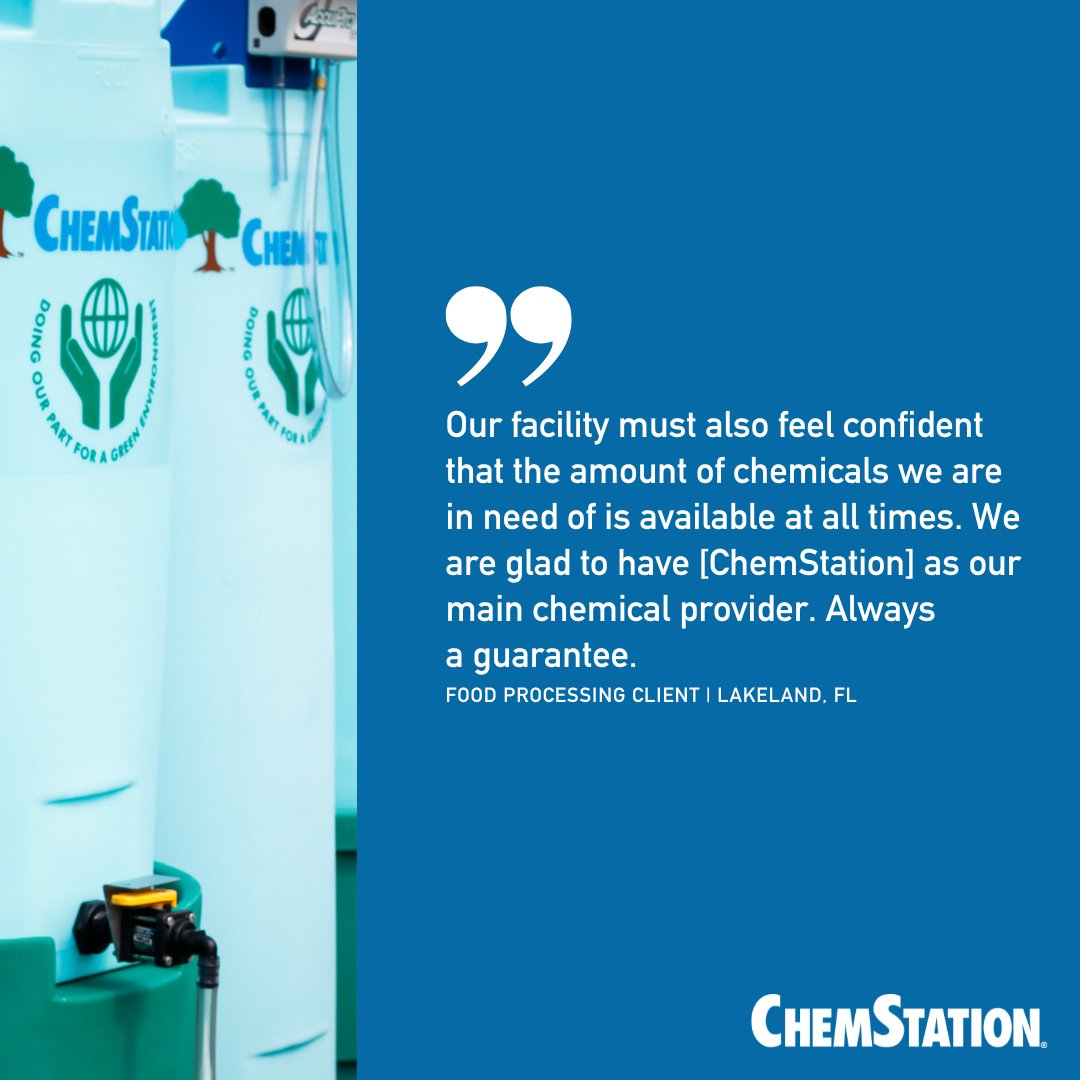 It’s #TestimonialTuesday!

#Sanitation in #foodprocessing is vital for safety. At #ChemStation, we offer #ecofriendlysolutions, eliminating waste and promoting #cleanliness. 

Find your #foodsafety specialist at chemstation.com.

#foodsafetyexperts #foodproccessing