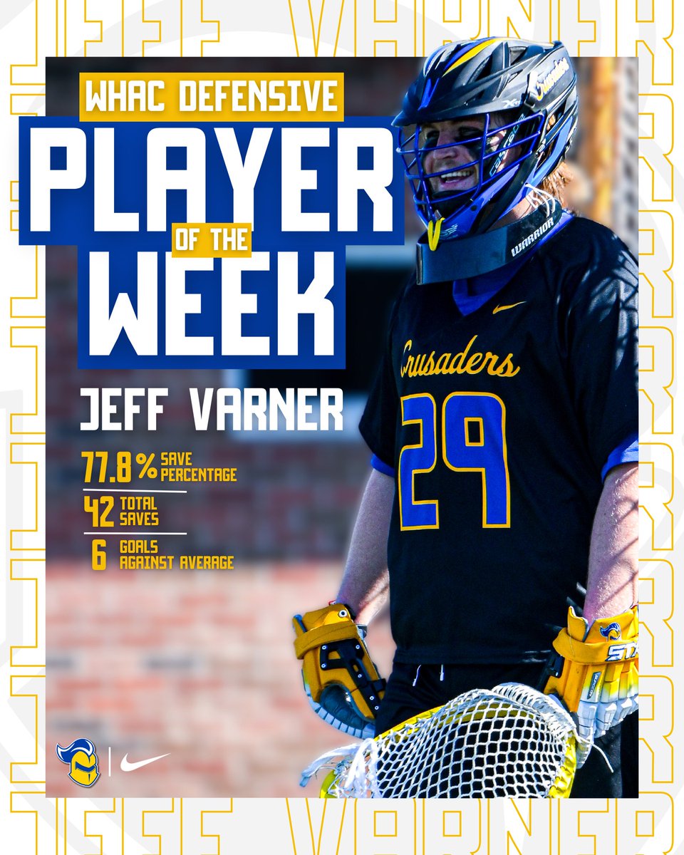 Jeff Varner kicks off his senior season with a 💥𝐁𝐀𝐍𝐆💥 after standing tall in back-to-back games against #RV Benedictine and #RV Columbia, earning WHAC Defensive Player of the Week.

#ChaseExcellence