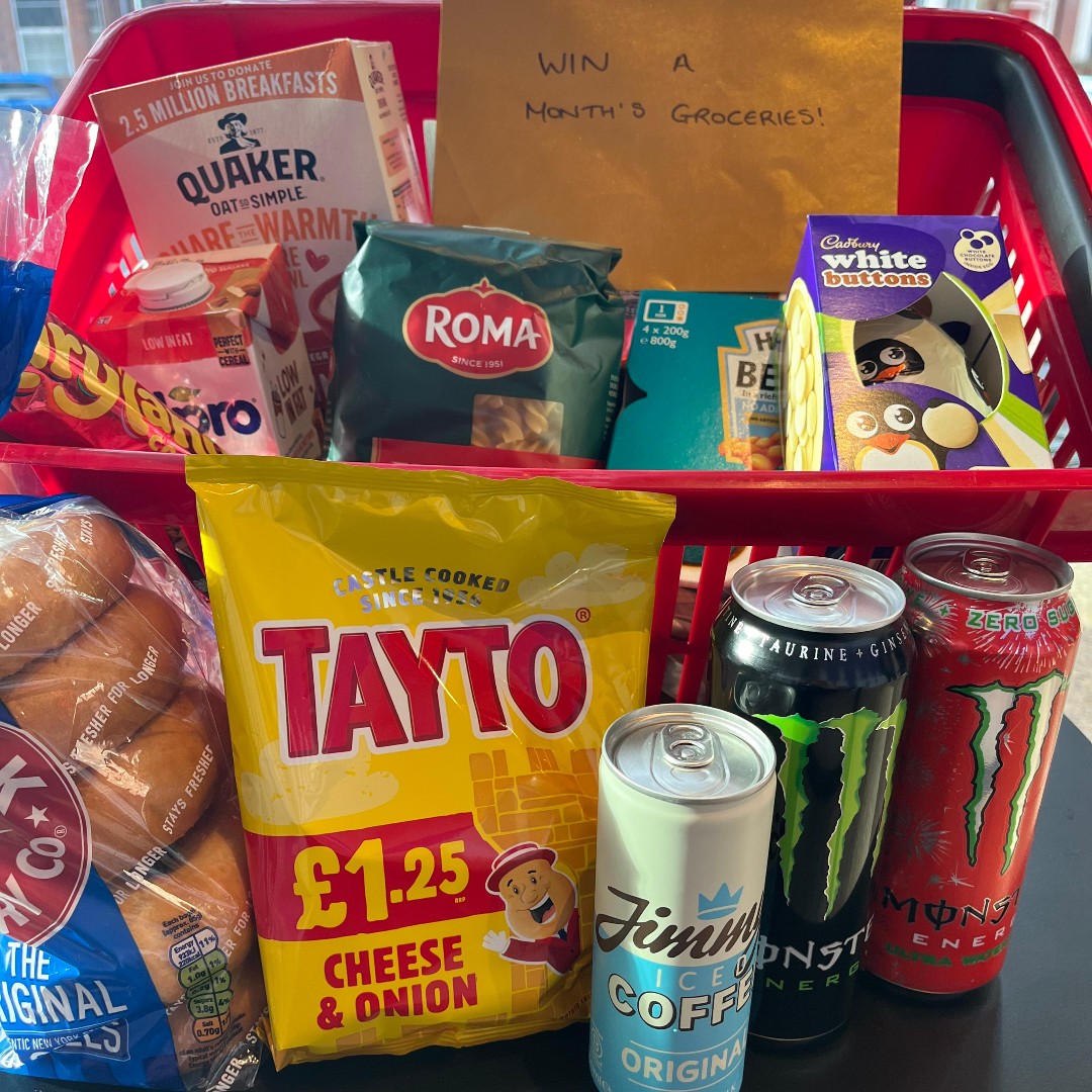 Win a Month's worth of Groceries!!! 🛒🍞🍎🥯 You could be in with a chance of winning* a £200 Tesco's gift card! All you have to do is vote next week for your next Student Officers, Reps & Charities. Voting opens 10am, Mon 4 March at q-su.org. *T&Cs Apply