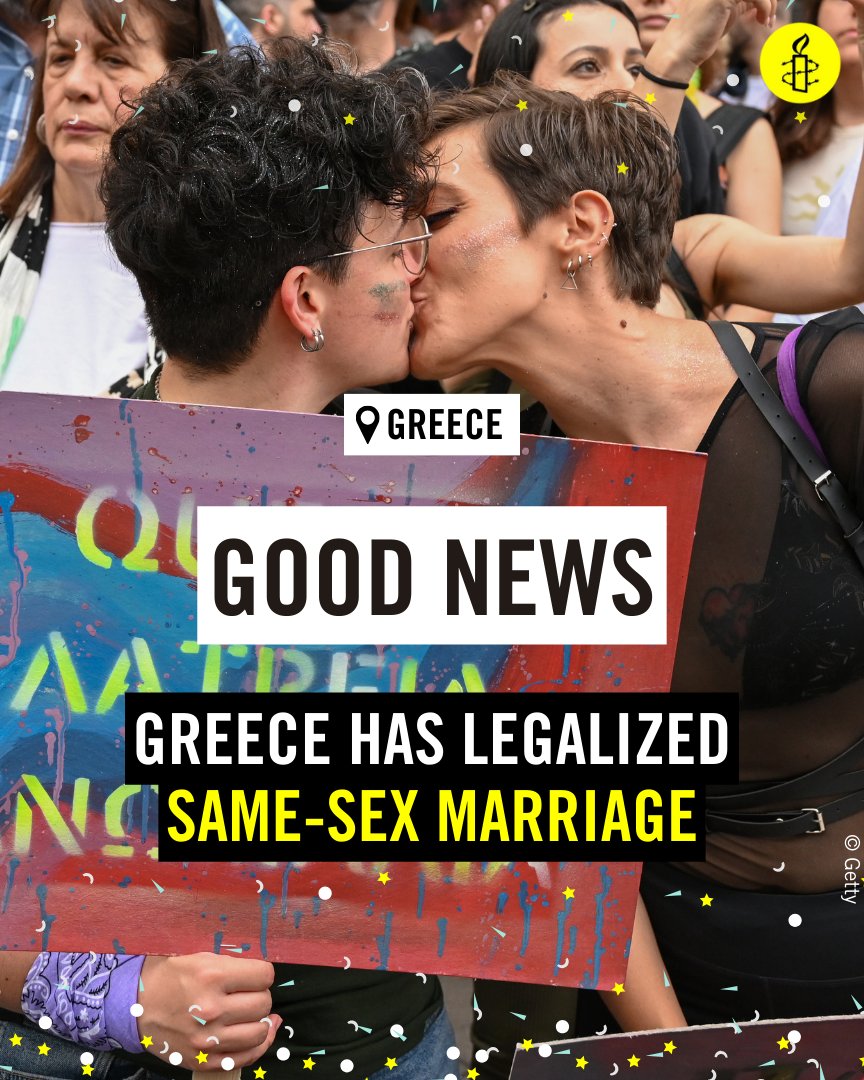 Good news from Greece 🎉

The Greek authorities must now take steps to ensure the swift and effective implementation of the new legislation and also introduce further legislative changes to guarantee full equality for LGBTQI+ people and families.